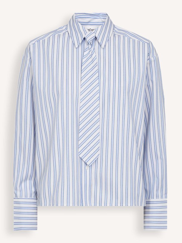 Ontdek de Devin geweven gestreepte blouse met stropdas van Co'Couture in de kleur Blauw bij Orangebag. Op werkdagen voor 21:45 besteld, morgen in huis.