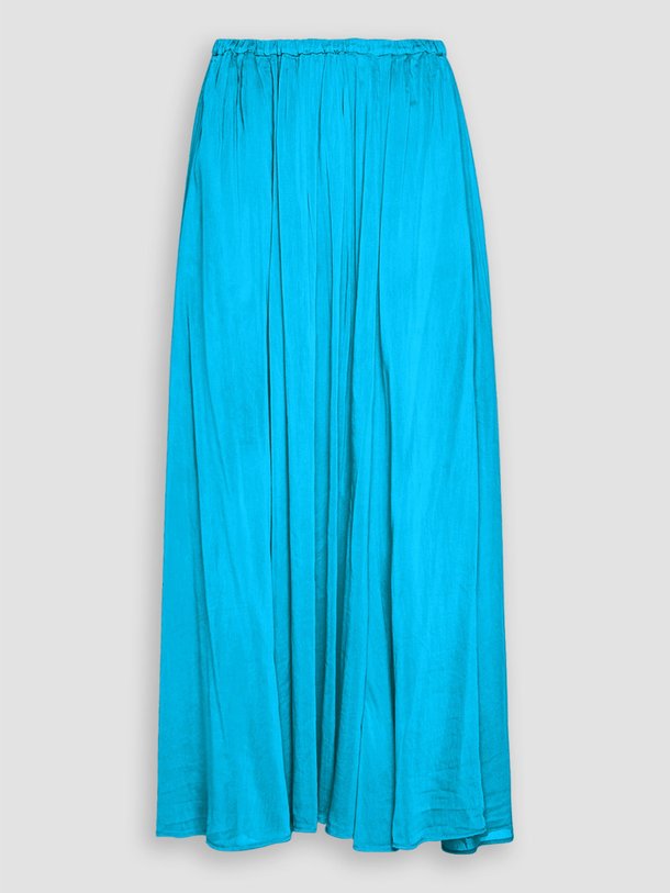 Ontdek de Zijden A-lijn stretch rok van forte_forte in de kleur blauw bij Orangebag. Op werkdagen voor 21:45 besteld, morgen in huis.