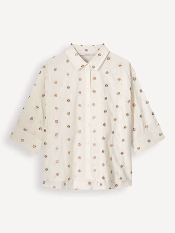 Ontdek de Katoenen blouse met borduursel van Summum in de kleur ecru bij Orangebag. Op werkdagen voor 21:45 besteld, morgen in huis.