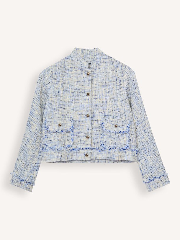 Ontdek de Chanal katoenmix tweed jasje van La Fee Maraboutee in de kleur Blauw bij Orangebag. Op werkdagen voor 21:45 besteld, morgen in huis.