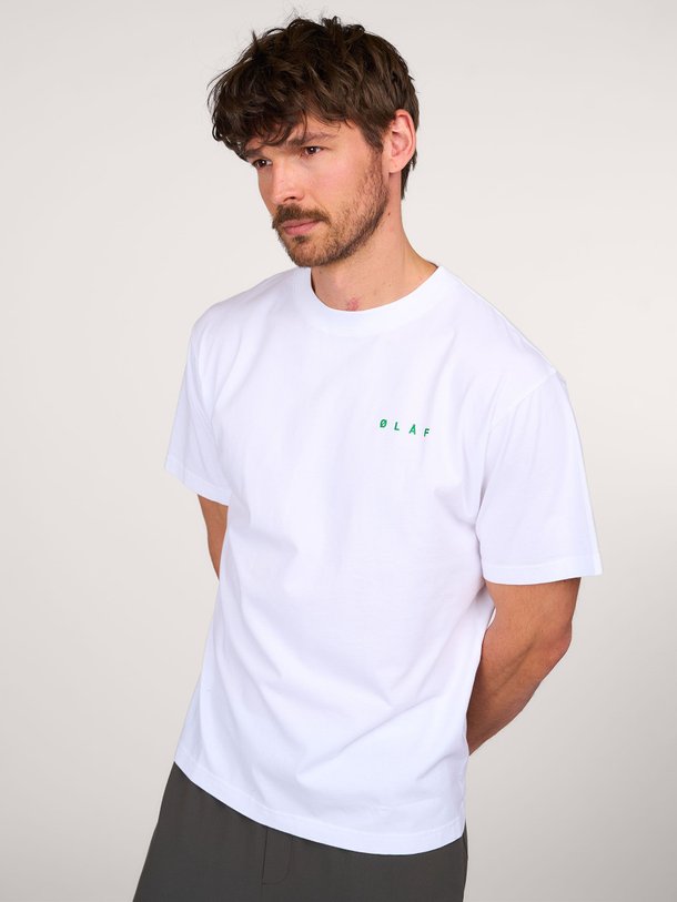 Ontdek de Spiral Face katoenen T-shirt met print van OLAF in de kleur wit bij Orangebag. Op werkdagen voor 21:45 besteld, morgen in huis.