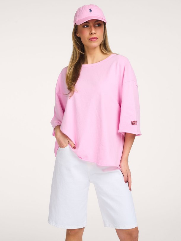 Ontdek de Ykobow katoenen T-shirt van American Vintage in de kleur Roze bij Orangebag. Op werkdagen voor 21:45 besteld, morgen in huis.