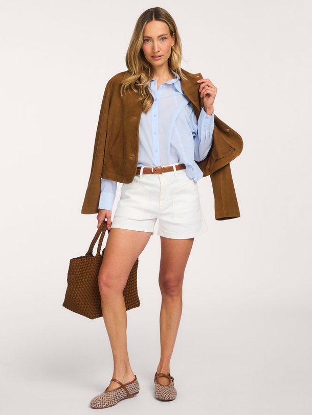 Ontdek de High waist denim short van Yaya in de kleur Off-white bij Orangebag. Op werkdagen voor 21:45 besteld, morgen in huis.