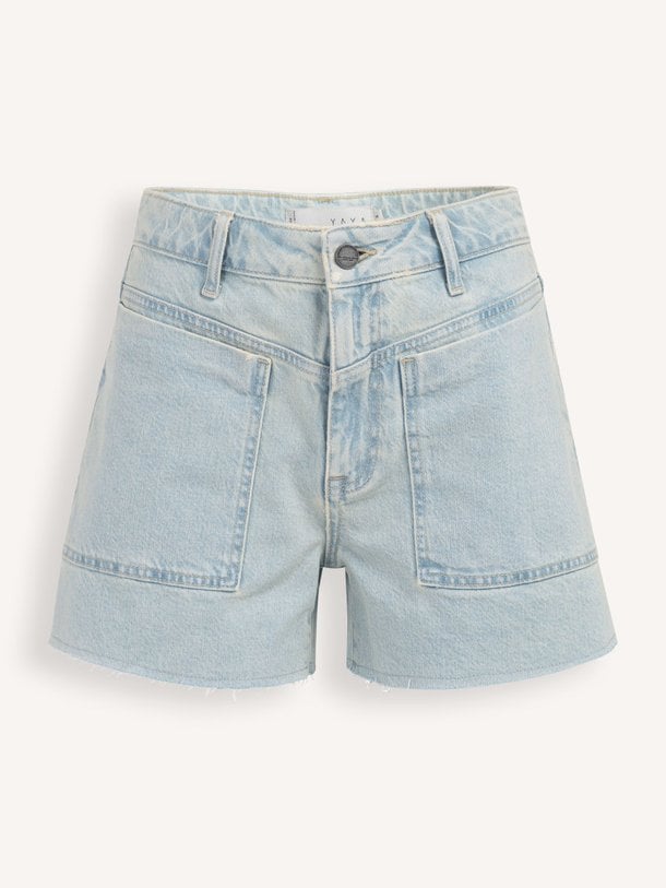 Ontdek de High waist denim short van Yaya in de kleur Lichtblauw bij Orangebag. Op werkdagen voor 21:45 besteld, morgen in huis.