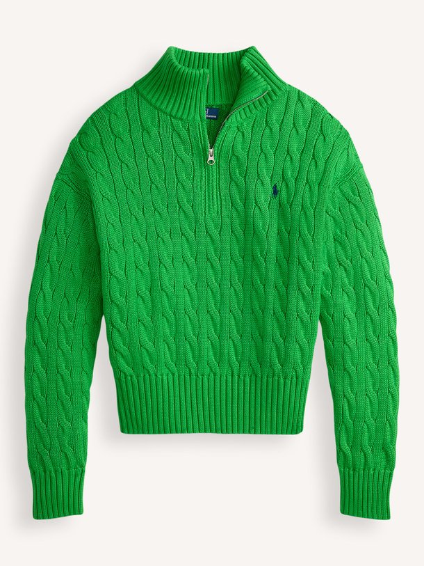 Ontdek de Katoenen half zip kabeltrui van Ralph Lauren in de kleur Groen bij Orangebag. Op werkdagen voor 21:45 besteld, morgen in huis.