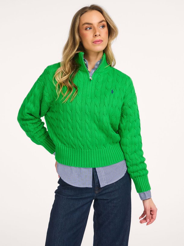 Ontdek de Katoenen half zip kabeltrui van Ralph Lauren in de kleur Groen bij Orangebag. Op werkdagen voor 21:45 besteld, morgen in huis.