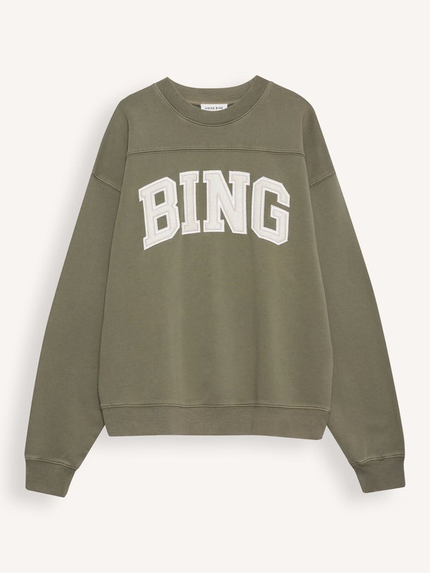 Ontdek de Trenton katoenen logo sweater van Anine Bing in de kleur Olijfgroen bij Orangebag. Op werkdagen voor 21:45 besteld, morgen in huis.