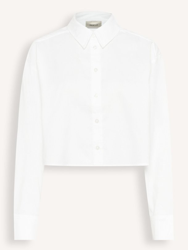 Ontdek de York organic cotton cropped blouse van Gestuz in de kleur Wit bij Orangebag. Op werkdagen voor 21:45 besteld, morgen in huis.
