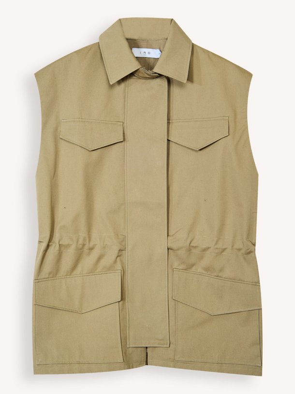 Ontdek de Iziel katoenen gilet van Iro in de kleur Army bij Orangebag. Op werkdagen voor 21:45 besteld, morgen in huis.