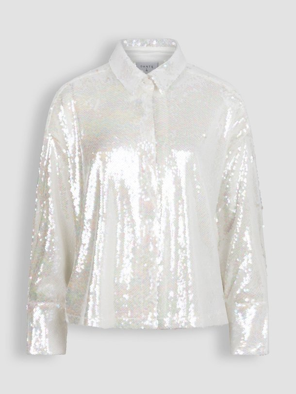 Ontdek de Bonbon geweven pailletten blouse van Dante 6 in de kleur off-white bij Orangebag. Op werkdagen voor 21:45 besteld, morgen in huis.