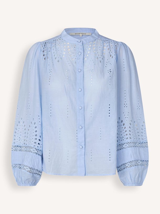 Ontdek de Camil katoenen blouse van Second Female in de kleur Blauw bij Orangebag. Op werkdagen voor 21:45 besteld, morgen in huis.