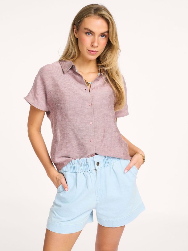 Ontdek de Barley linnenmix blouse van By-Bar in de kleur Oud roze bij Orangebag. Op werkdagen voor 21:45 besteld, morgen in huis.