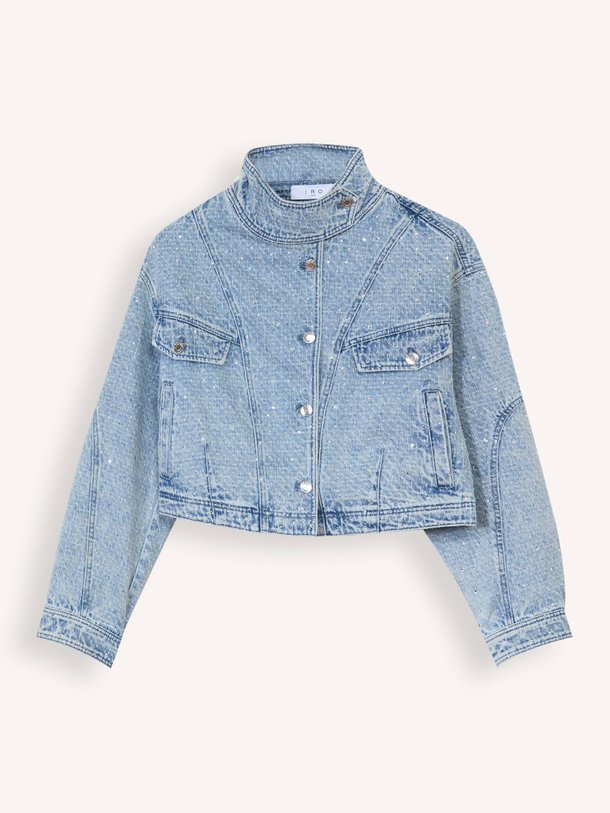 Ontdek de Depsie denim jack met strass van Iro in de kleur blauw bij Orangebag. Op werkdagen voor 21:45 besteld, morgen in huis.