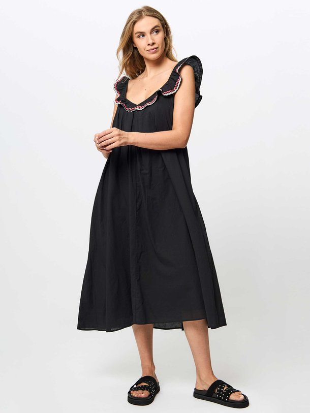 Ontdek de Dalia katoenen jurk met volant van Devotion in de kleur zwart bij Orangebag. Op werkdagen voor 21:45 besteld, morgen in huis.