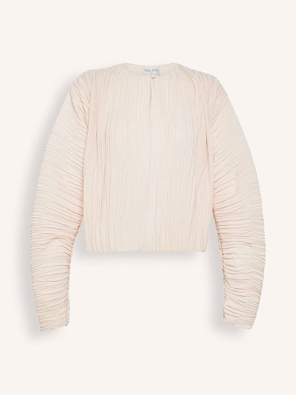 Ontdek de Geweven plissé top van forte_forte in de kleur ecru bij Orangebag. Op werkdagen voor 21:45 besteld, morgen in huis.