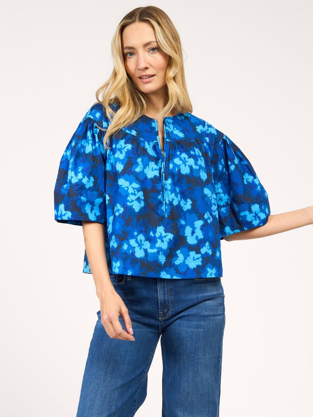 Ontdek de Luz katoenen top met print van Ulla Johnson in de kleur blauw bij Orangebag. Op werkdagen voor 21:45 besteld, morgen in huis.