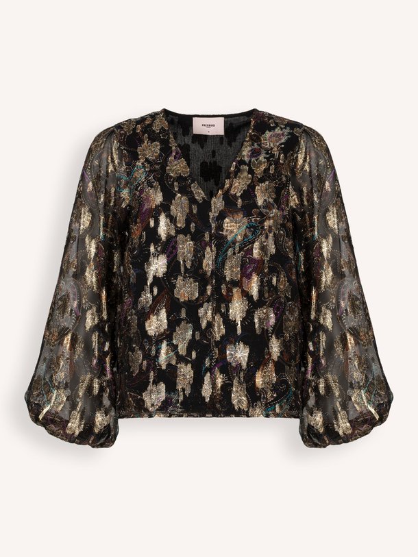 Ontdek de Beandra geweven top met dessin van Freebird in de kleur zwart bij Orangebag. Op werkdagen voor 21:45 besteld, morgen in huis.