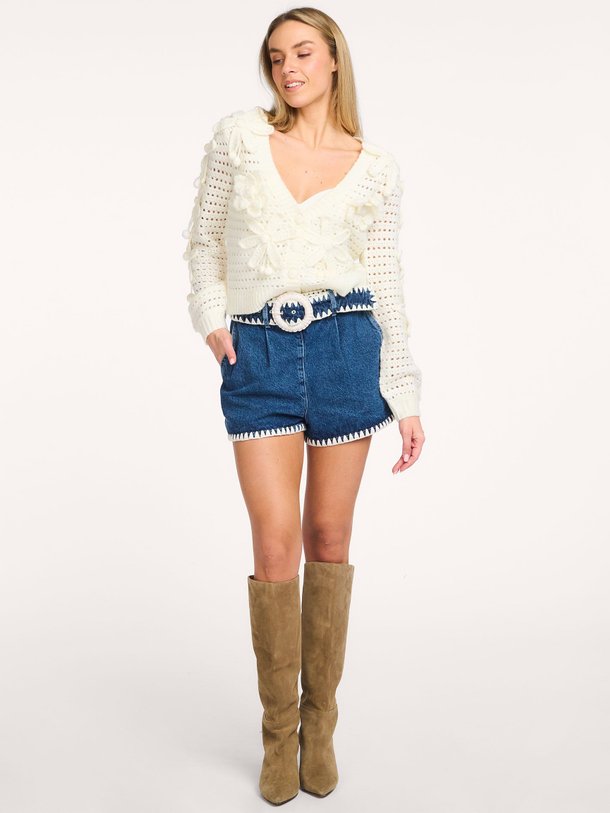 Ontdek de High waist denim short van Farm Rio in de kleur Donkerblauw bij Orangebag. Op werkdagen voor 21:45 besteld, morgen in huis.