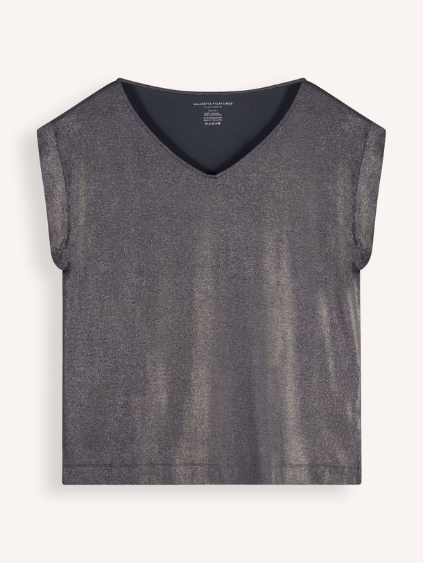Ontdek de M014 Viscosemix metallic top van Majestic Filatures in de kleur grijsblauw bij Orangebag. Op werkdagen voor 21:45 besteld, morgen in huis.