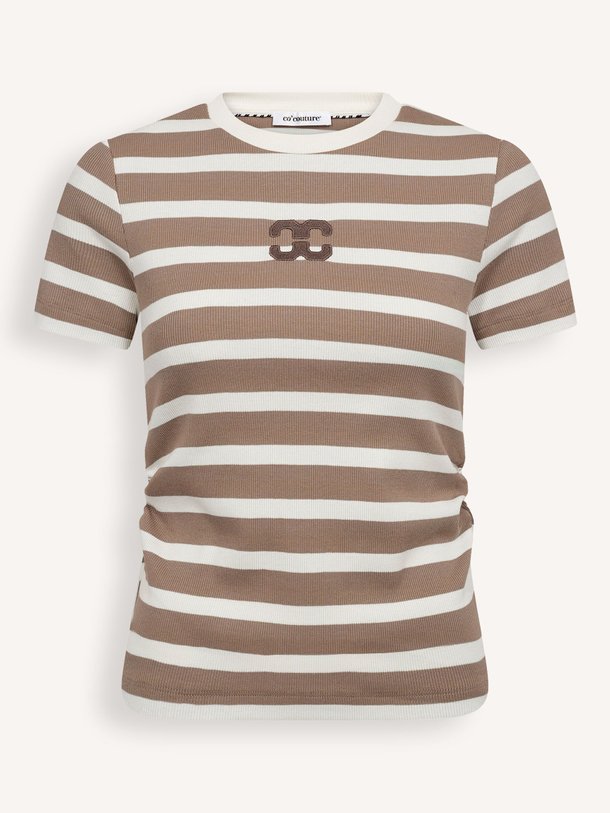Ontdek de Granny katoenmix gestreept T-shirt van Co'Couture in de kleur Off-white bij Orangebag. Op werkdagen voor 21:45 besteld, morgen in huis.
