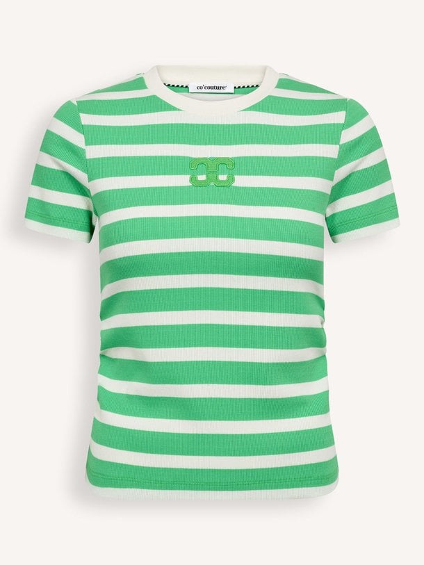 Ontdek de Granny katoenmix gestreept T-shirt van Co'Couture in de kleur Groen bij Orangebag. Op werkdagen voor 21:45 besteld, morgen in huis.