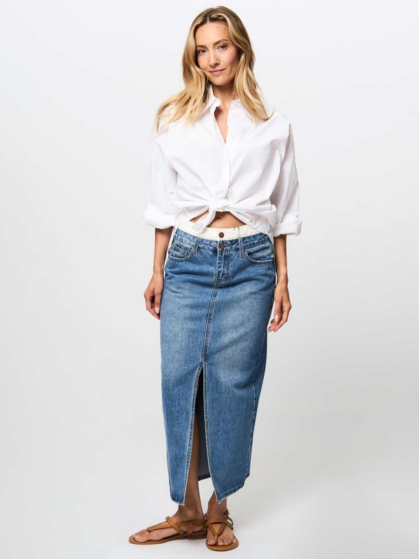 Ontdek de Liva denim rok van My Essential Wardrobe in de kleur blauw bij Orangebag. Op werkdagen voor 21:45 besteld, morgen in huis.