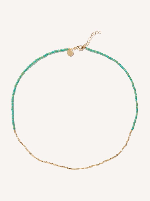 Ontdek de Mae L'or vergulde halsketting met kralen van Mimi et Toi in de kleur groen bij Orangebag. Op werkdagen voor 21:45 besteld, morgen in huis.