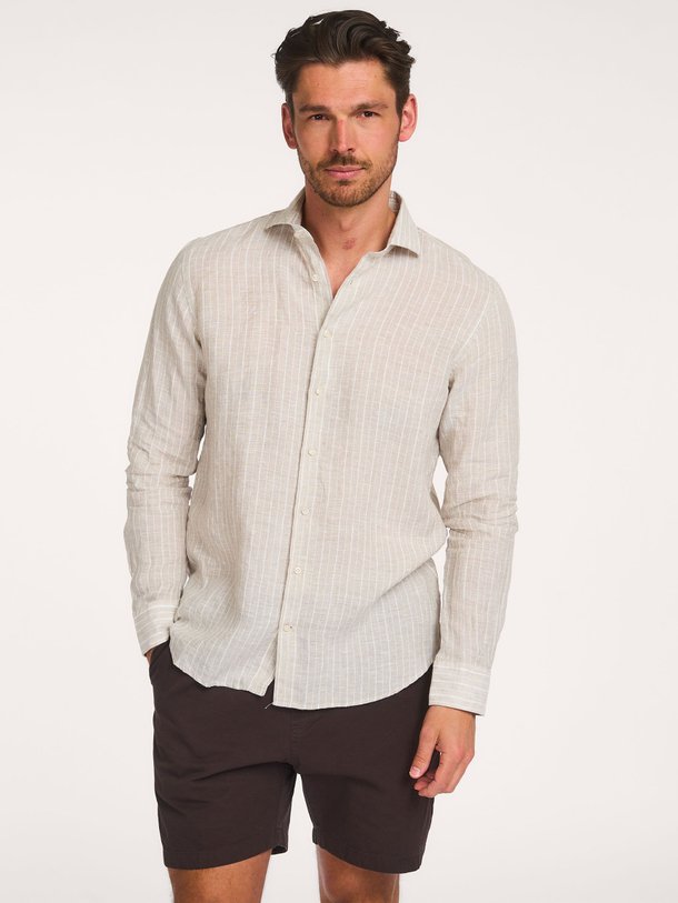 Ontdek de Linnen gestreept overhemd van Profuomo bij Orangebag. Op werkdagen voor 21:45 besteld, morgen in huis.