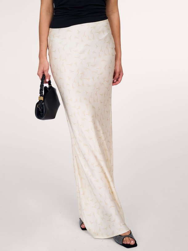 Ontdek de Viscose maxi rok met print van Rotate Birger Christensen in de kleur lichtgeel bij Orangebag. Op werkdagen voor 21:45 besteld, morgen in huis.