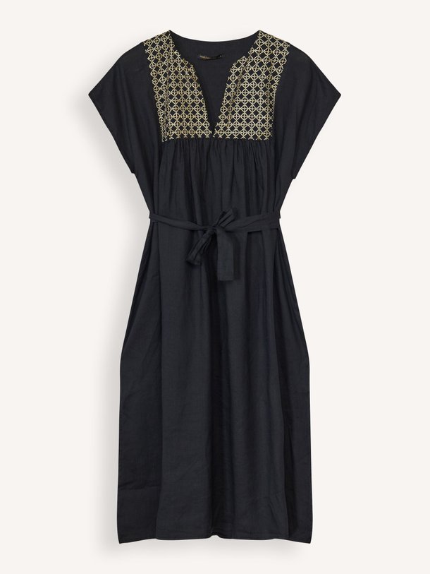 Ontdek de Katoenmix jurk met borduursel van Greek Archaic Kori in de kleur zwart bij Orangebag. Op werkdagen voor 21:45 besteld, morgen in huis.