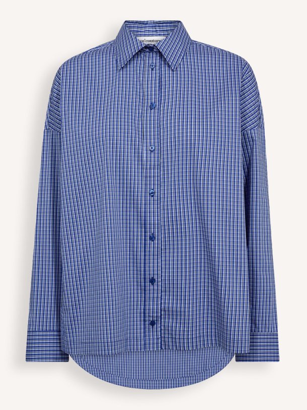 Ontdek de Aniza katoenmix geruite blouse van Co'Couture in de kleur Blauw bij Orangebag. Op werkdagen voor 21:45 besteld, morgen in huis.