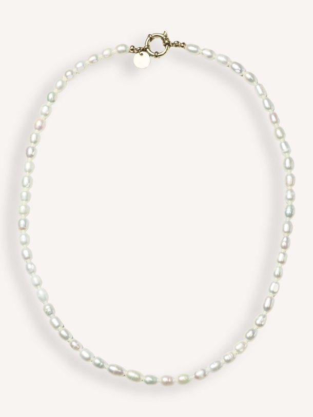 Ontdek de Boris vergulde parel halsketting van Bonnie Studios in de kleur Parelmoer bij Orangebag. Op werkdagen voor 21:45 besteld, morgen in huis.