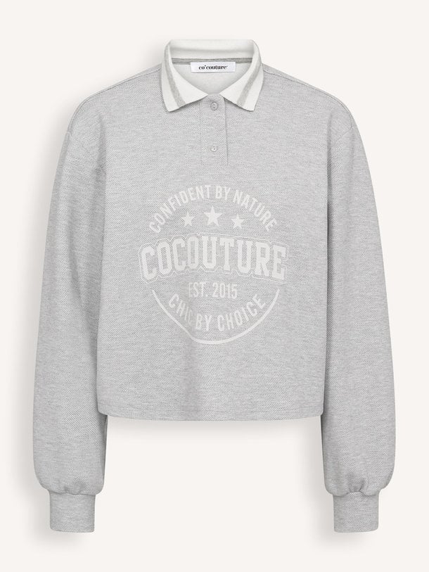 Ontdek de Dengi katoenmix polo sweater met print van Co'Couture in de kleur Grijs bij Orangebag. Op werkdagen voor 21:45 besteld, morgen in huis.