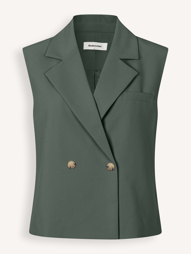 Ontdek de Gale rayonmix gilet van Modstrom in de kleur Donkergroen bij Orangebag. Op werkdagen voor 21:45 besteld, morgen in huis.