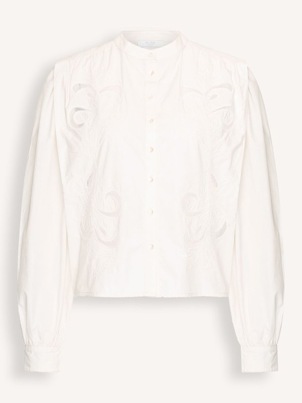 Ontdek de Soof organic cotton blouse met borduursel van By-Bar in de kleur Off-white bij Orangebag. Op werkdagen voor 21:45 besteld, morgen in huis.