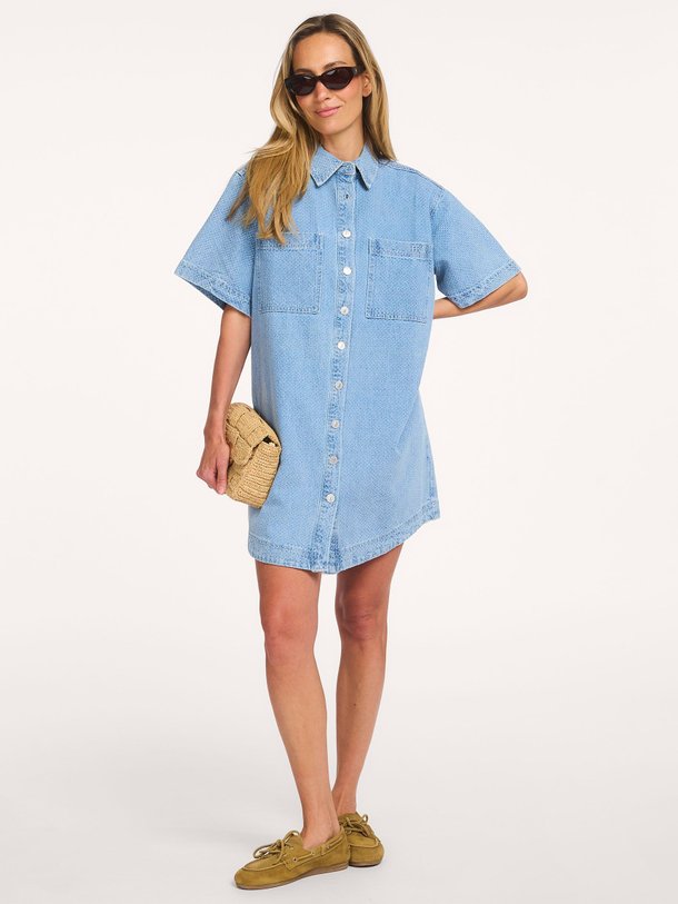 Ontdek de Beryl denim blouse jurk van Frnch in de kleur Blauw bij Orangebag. Op werkdagen voor 21:45 besteld, morgen in huis.