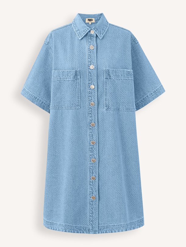 Ontdek de Beryl denim blouse jurk van Frnch in de kleur Blauw bij Orangebag. Op werkdagen voor 21:45 besteld, morgen in huis.