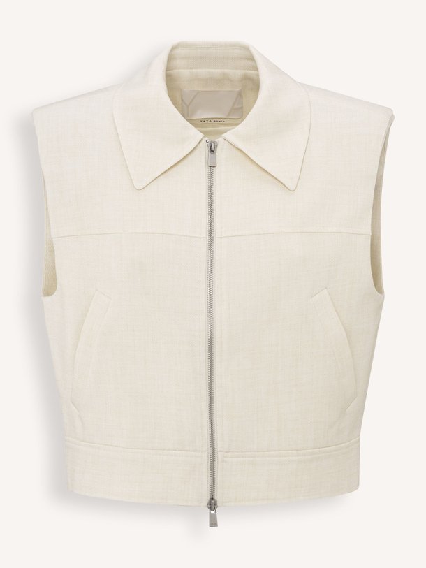 Ontdek de Geweven gemêleerde gilet van Yaya in de kleur zand bij Orangebag. Op werkdagen voor 21:45 besteld, morgen in huis.