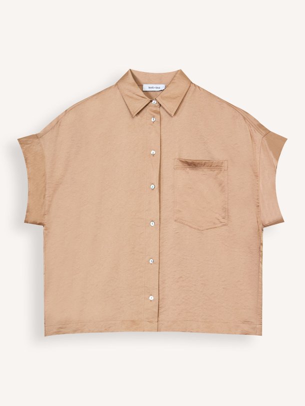 Ontdek de Paris viscosemix blouse van Knit-ted in de kleur Caramel bij Orangebag. Op werkdagen voor 21:45 besteld, morgen in huis.