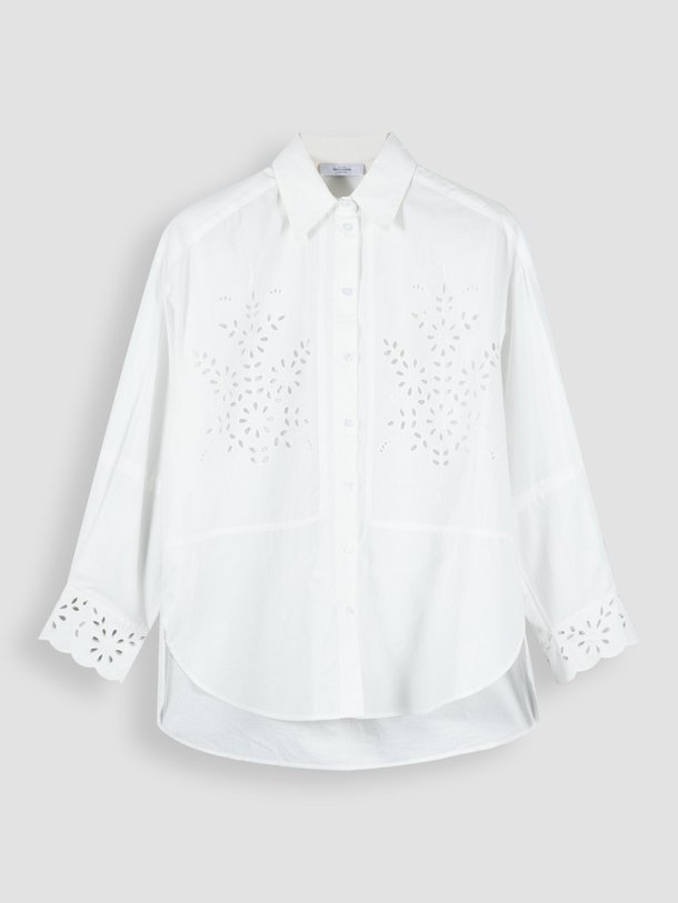 Roseanna Gianni - Katoenen Blouse Met Openwerkt Patroon - Wit Ontdek de Gianni katoenen blouse met openwerkt patroon van Roseanna in de kleur wit bij Orangebag. Op werkdagen voor 21:45 besteld, morgen in huis.