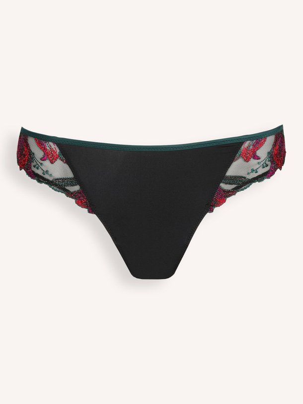 Ontdek de Yoly tanga met borduursel van Marie Jo in de kleur donkergroen bij Orangebag. Op werkdagen voor 21:45 besteld, morgen in huis.