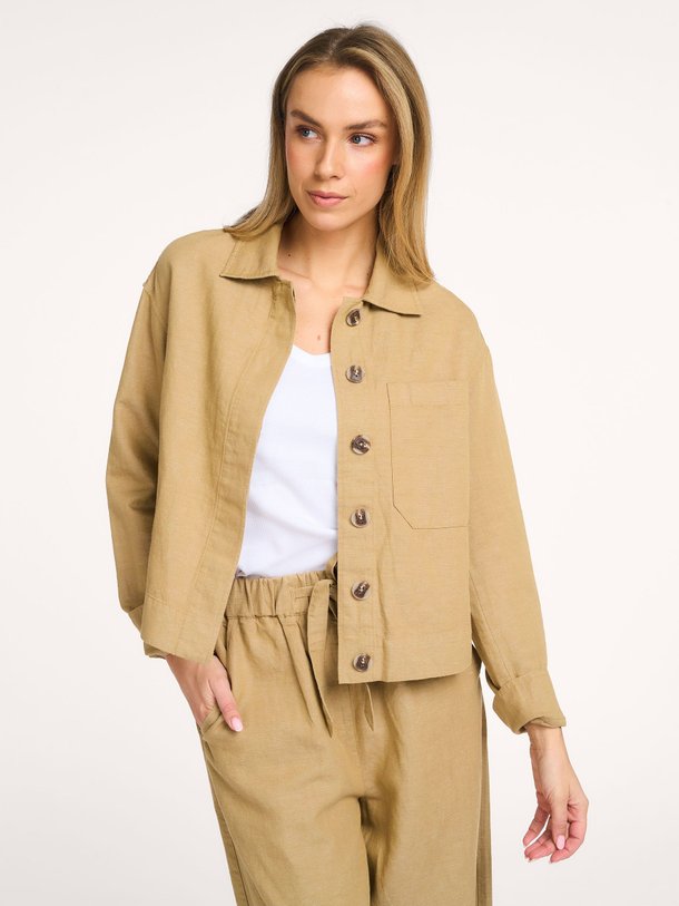 Ontdek de Joan katoen/linnenmix blouse van Knit-ted in de kleur Kaki bij Orangebag. Op werkdagen voor 21:45 besteld, morgen in huis.