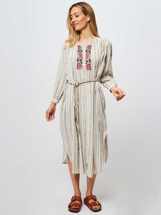 Ontdek de Sismik katoenmix doorknoopjurk van Louizon in de kleur ecru bij Orangebag. Op werkdagen voor 21:45 besteld, morgen in huis.