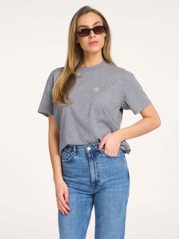 Ontdek de Wagner katoenen gemêleerd T-shirt van Anine Bing in de kleur Grijs bij Orangebag. Op werkdagen voor 21:45 besteld, morgen in huis.