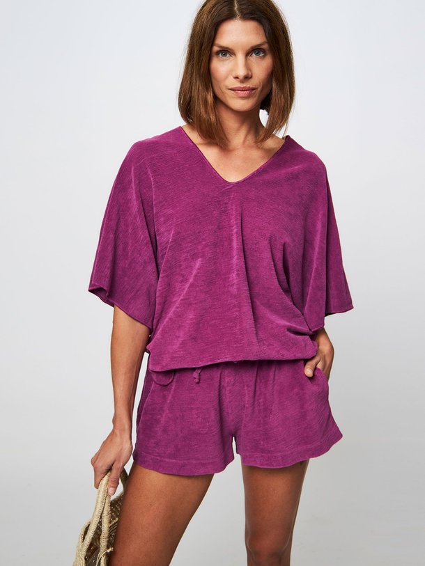 Ontdek de Kaftan katoenen badstof top van Speezys in de kleur paars bij Orangebag. Op werkdagen voor 21:45 besteld, morgen in huis.