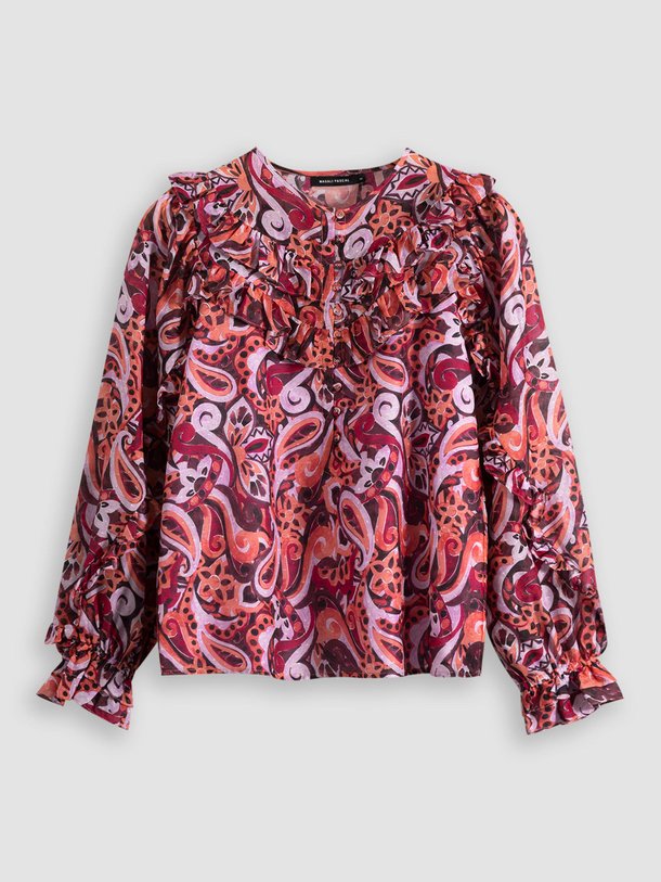 Ontdek de Bernadette katoen/zijdemix top met print van Magali Pascal in de kleur roze bij Orangebag. Op werkdagen voor 21:45 besteld, morgen in huis.