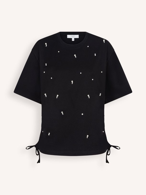 Ontdek de Luxor katoenmix T-shirt met applicaties van Dante 6 in de kleur zwart bij Orangebag. Op werkdagen voor 21:45 besteld, morgen in huis.