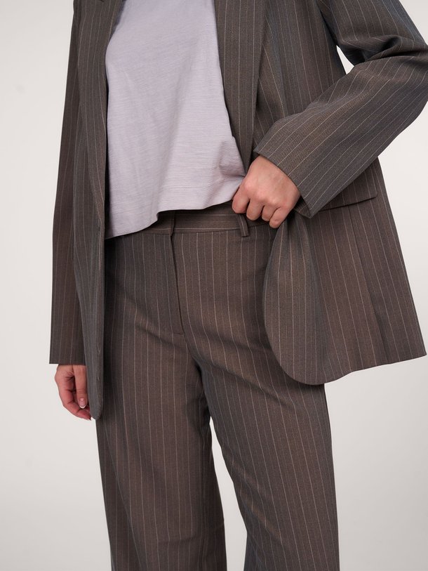 Ontdek de Coby viscosemix pantalon met krijtstreep van Co'Couture in de kleur bruin bij Orangebag. Op werkdagen voor 21:45 besteld, morgen in huis.