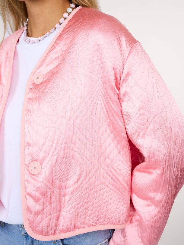 Ontdek de Geweven jasje met dessin van forte_forte in de kleur roze bij Orangebag. Op werkdagen voor 21:45 besteld, morgen in huis.