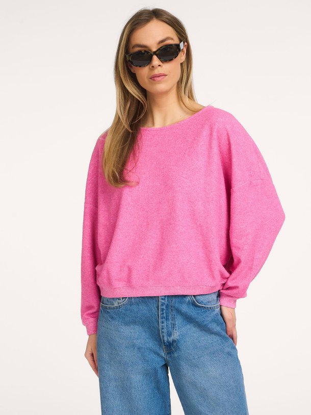 Ontdek de Cluway katoenmix bouclé sweater van American Vintage in de kleur Roze bij Orangebag. Op werkdagen voor 21:45 besteld, morgen in huis.